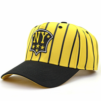 Sombrero de camionero con logotipo bordado de NY de 5 paneles personalizado, gorras de béisbol a rayas, gorras de béisbol para hombres, deportes al aire libre
