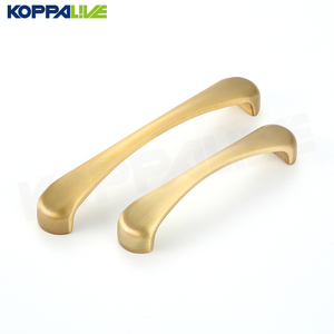 Koppalive Modern European Golden <strong>Cabinet</strong> Handles <strong>Slim</strong> Curve Design Brass Drawer Pulls for Kitchen &amp; Dresser - Product Image 4
