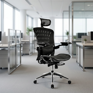 Ergonomic Mesh Office <b>Chair</b> Adjustable Armrest Headrest Lumbar Support Chrome Base Swivel Design Modern Style for Home Office - Product Image 3