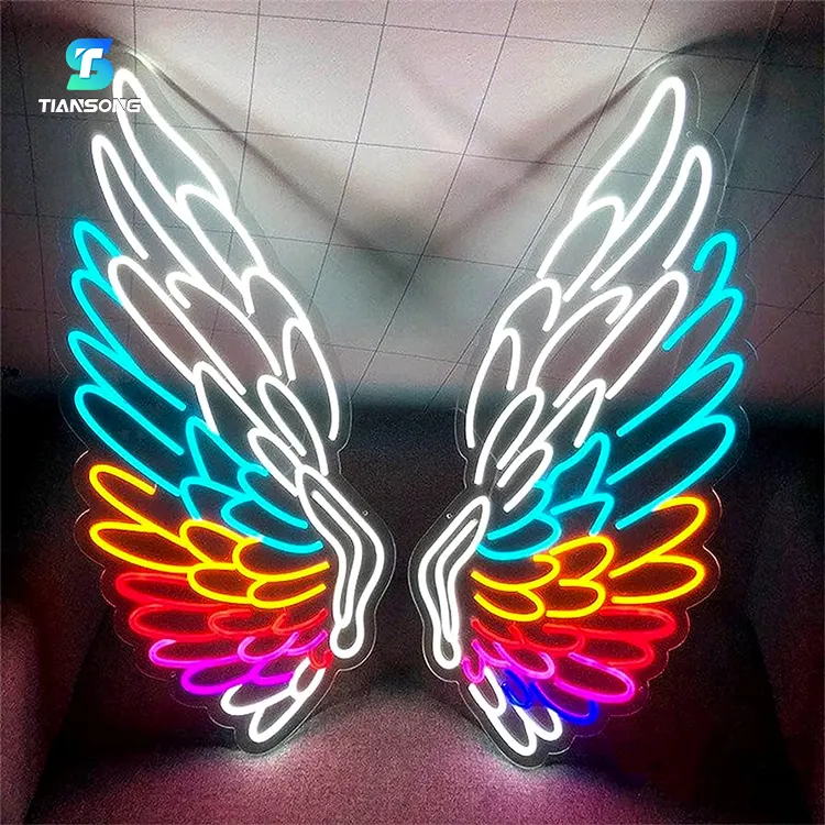 Neon Teken Custom Elke Tekst Engel Vleugels Neon Licht Huwelijkscadeau Neon Lichten Voor Winkel