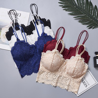 Lingerie Wanita nyaman tanpa kawat padat, Bra Push-up berlian imitasi bernapas ukuran besar