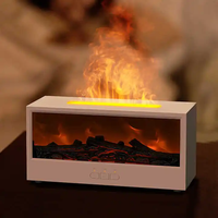 Nouveau Diffuseur d'Huile Flamme de Cheminée au Design Unique 150ML Flamme 3D 7 Couleurs de Lumière Humidificateur Atomiseur Ultrasonique Silencieux de Bureau