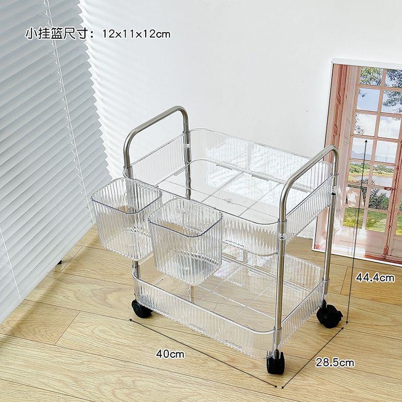 Transparent white two-layer hanging basket