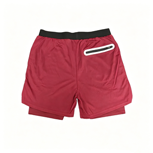 Shorts de sport athlétiques respirants à séchage rapide pour hommes, avec logo personnalisé, poche latérale pour téléphone, pour marathon, course, entraînement et événements nocturnes en équipe - Product Image 2