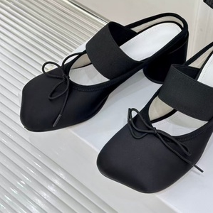 Zapatos Mary Jane con lazo de estilo dulce y lujoso para niña. Zapatos de tacón alto con banda para la cabeza, de satén, con suela gruesa, estilo casual. - Product Image 2