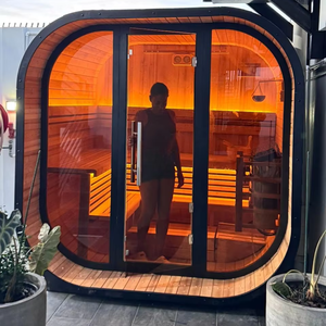 Modern Design Large Spruce Wooden Outdoor Wet Steam Sauna Room for Villas - Product Image 2