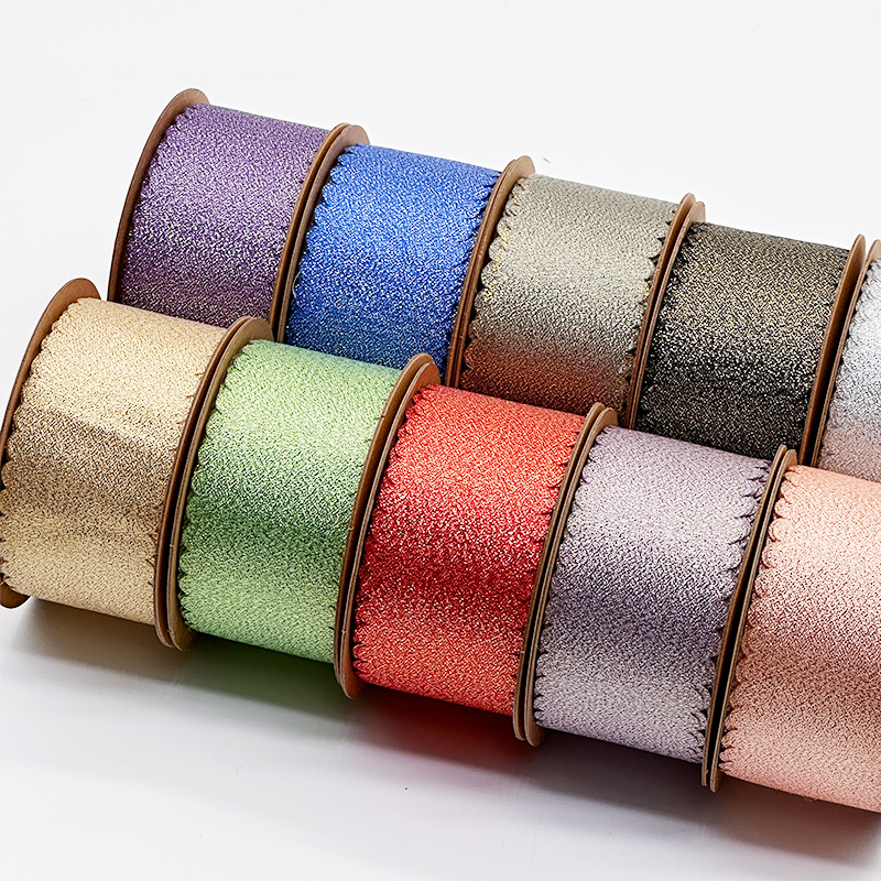 Luxury Ribbon Suppliers Decoration Flowers Grosgrain Ribbons with Wavy Edge for Cake Decoration Bow Packaging Color Ribbon