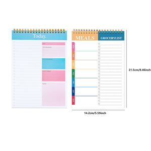Bloc-notes personnalisé pour planificateur de repas avec liste de courses, carnet alimentaire <span class=keywords><strong>en</strong></span> papier épais, journal de régime <span class=keywords><strong>en</strong></span> spirale, papeterie de <span class=keywords><strong>cuisine</strong></span> personnalisée - Product Image 1