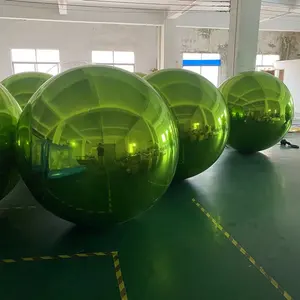 Esfera DE ESPEJO DE ORO gigante personalizada Bola de plata inflable de PVC grande decorativa