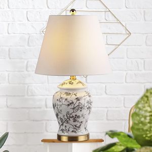 Simig <span class=keywords><strong>Penelope</strong></span> 22 "hiện đại chinoiserie LED bảng đèn màu Xám/trắng với E26 LED bóng đèn cơ thể gốm cho phòng ngủ phòng khách - Product Image 3