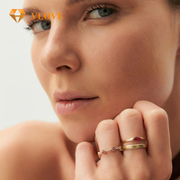 VLOVE Bijoux en or personnalisés Bague sur mesure en forme de marquise horizontale 14K Bague en pierres précieuses naturelles Bagues de mariage pour couples
