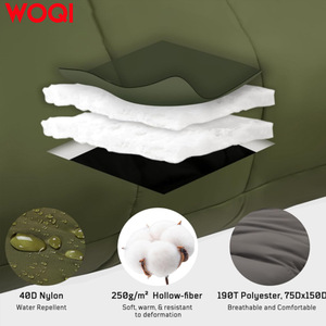 Saco de Dormir Woqi Tipo Momia para 3 Estaciones, Color Verde Oliva, Transpirable, de Nailon, para Adultos, para Senderismo al Aire Libre, Longitud Estándar - Product Image 3