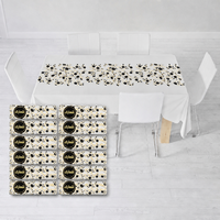 Chemin de table élégant en damassé, imprimé floral central, lavable, rectangulaire, pour table à manger, décoration maison et cuisine