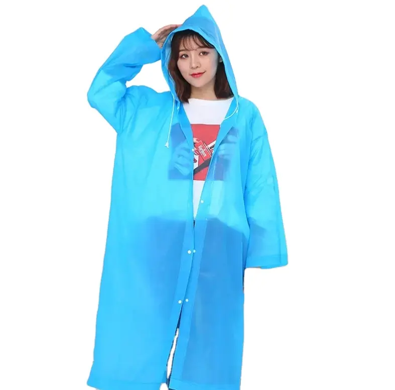 EVA Adults raincoat Reusable Rain Poncho with Hood PEVA Emergency Rain Gear Jacket for Outdoor Activity & Travel for Hiking