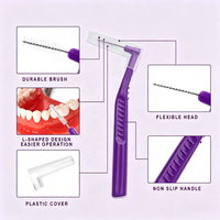 Brosse interdentaire multicolore en nylon Dupont pour nettoyage des implants et des appareils orthodontiques – Soins bucco-dentaires pour adultes