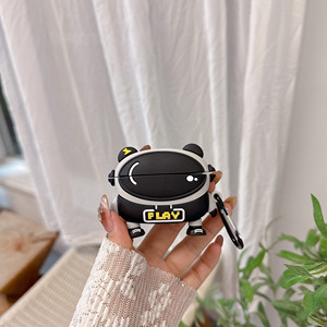 Funda Protectora de Silicona para Auriculares con Diseño de Gato Enojado, para Regalo y Promoción, con Llavero - Product Image 4
