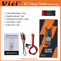 Clamp Meter Multimeter Rentang Otomatis AC Pinza Amperimetrica Data Hold Meter Tegangan Resistansi Arus 600V 600A Saku DM201