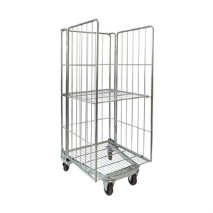 गर्म बिक्री गोदाम ढहने भारी शुल्क नीस्टिंग फोल्डेबल लॉजिस्टिक धातु औद्योगिक तार जाल रोल पिंजरे ट्रॉली - Product Image 1