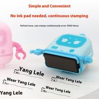 Sello Personalizado con Nombre de Robot para Niños, Sello Automático Fotosensible, Impresión Digital Multicolor, Papelería Escolar Bonita