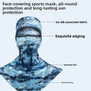 Cagoule en Spandex/Lycra Camouflage Taille Unique pour Pêche et <span class=keywords><strong>Cyclisme</strong></span> en Extérieur ; Casquette de Protection Solaire Style <span class=keywords><strong>Rapha</strong></span> ; Respirante et à Séchage Rapide - Product Image 4