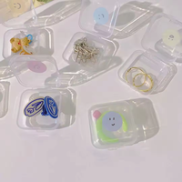 Boîte en plastique transparente carrée, pièces détachées, matériel de pêche, boîte de rangement pour bijoux, boîte pour bouchons d'oreilles