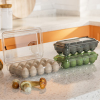 Boîte de rangement pour œufs transparente et compacte pour le réfrigérateur de la cuisine, en plastique de qualité alimentaire, design minimaliste, plateau organisateur d'œufs