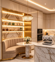 Meubles de villa haut de gamme, lit de luxe, cadre de lit moderne, ensemble de meubles de salon, mobilier complet de salle à manger, design pour villa