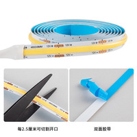 Lampu strip LED-COB sensor pintar untuk lemari pajangan, perekat sendiri, sensor sentuh tangan