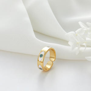 Anillo abierto de ojo de esmalte colorido de lujo ligero Anillo ajustable de ojo de <span class=keywords><strong>diablo</strong></span> de arco iris para mi <span class=keywords><strong>hija</strong></span> - Product Image 6