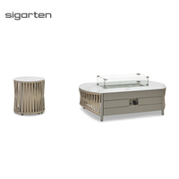 Foshan sigarten feu de jardin table basse de patio en rotin avec foyer de table