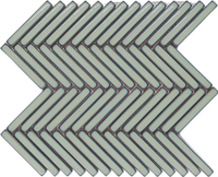 Carreaux de céramique émaillés verts au design moderne, mosaïque brillante en forme d'os de poisson et de flèche pour les intérieurs d'hôtels et les caractéristiques du parquet