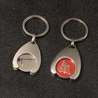 Porte-clés de pièce de monnaie de jeton de chariot de chariot de pièce de monnaie d'euro fait sur commande en gros promotionnel d'usine.