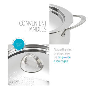 <span class=keywords><strong>Casserole</strong></span> multifonction de 6 litres avec couvercle passoire, pâtes entières, maïs, homard, acier inoxydable - Product Image 3