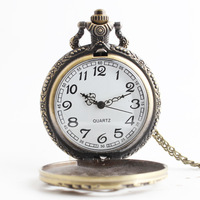 Montre de poche vintage antique avec mouvement à quartz, design Alice au pays des merveilles en bronze, pendentif collier lapin mignon, boîtier cadran 47MM