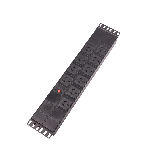 2U 15A 250V 10 Ways Australia Type PDU for Data Center Rack Cabinet Power Distribution Units With Overload protection