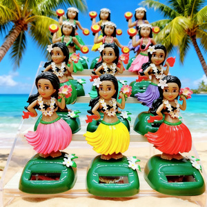 Figura Decorativa Solar para el Tablero del Coche, Chica Hawaiana con Falda de Hierba, Juguete Oscilante de ABS, Decoración para Coche, Venta al por Mayor, Personalizado, OEM, ODM, MOQ Bajo - Product Image 5