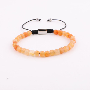 Chất Lượng Cao Đá Quý Bracelet 4 Mét Cube Mặt Tự Nhiên Tourmaline/Amethyst/ Labradorite Đá Hạt Macrame Bracelet Phụ Nữ - Product Image 5