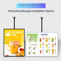 Boîte à menu LED rectangulaire en aluminium pour intérieur et cadre d'affichage, panneau de menu LED mural décoratif à haute luminosité et design durable