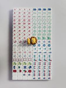 Jeu de tuiles de <span class=keywords><strong>mahjong</strong></span> américain bleu, élégant, en acrylique, sur mesure, 160 tuiles, 4 couches - Product Image 4