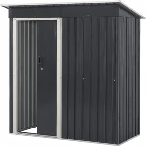 屋外金属製ガーデン6ftx5ftヘビーデューティ防水ポータブルシングルスライドドアロック可能ドア付き - Product Image 1