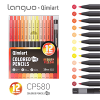 Série Rouge Jaune Chaud – Ensemble de Crayons de Couleur Mécaniques Non Solubles – Teintes Coucher de Soleil – Ombres Artistiques Professionnelles Automatiques – Vente en Gros CN HUB