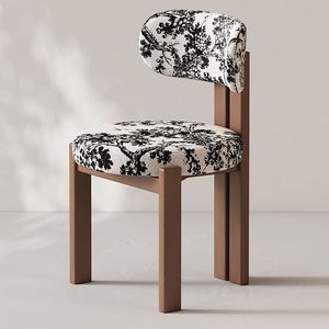 Chaise <span class=keywords><strong>de</strong></span> salle à manger <span class=keywords><strong>en</strong></span> bois massif écologique <span class=keywords><strong>de</strong></span> style nordique moderne avec dossier crème pour la maison, le bureau et l'hôtel ZN 505 - Product Image 3