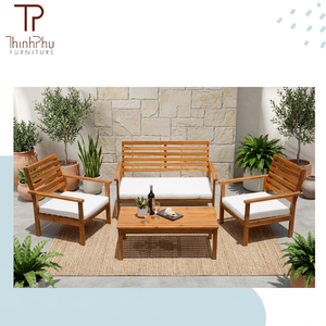 THINH PHU OLIVER Functional Acacia Wood <b>Sofa</b> Set-Contemporary <b>Outdoor</b> Furniture for Garden & Living Room-Customized Packing - Product Image 4