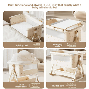 Lit bébé et berceau multifonctionnel portable pour nouveau-nés 0-36 mois, lit pliant avec fonction de rattachement au grand lit – Vente chaude - Product Image 6