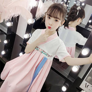 Robes d'été pour filles, style Hanfu chinois, avec jolies broderies florales et rubans, vente en gros en ligne, provenant d'un fournisseur chinois - Product Image 1