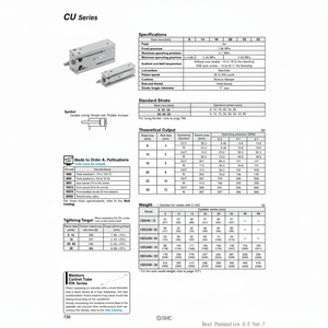Pièces pneumatiques de CDU16-25D de cylindre de bâti libre de SMC Pneumatics - Product Image 1