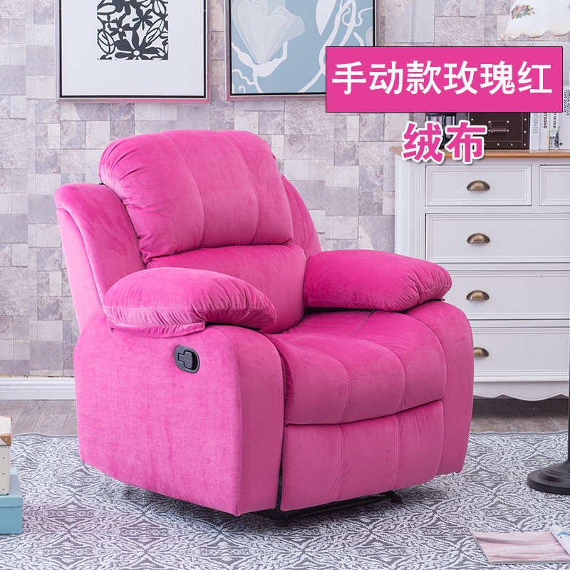 Chaise simple en velours fait à la main rose rouge