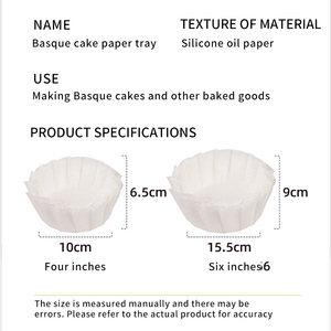 Papier de décapage de gâteau résistant à la chaleur Non toxique <span class=keywords><strong>Basque</strong></span> Burnt Cheesecake Cupcake Liners Outils de gâteau - Product Image 4
