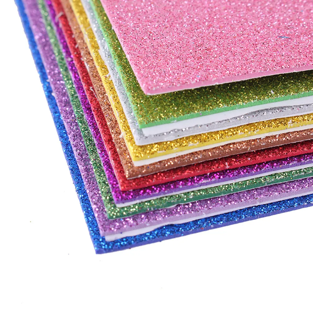 Papel de espuma personalizado e engrossado, papel de eva de espuma de glitter colorido