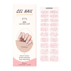 2024 Wholesale Top Seller Gel Nail Stickers Factory UV Gel Polish Nail Art Nail Wraps Gel Polish